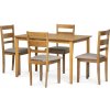 Jedálenský set z masívneho dreva so 4 stoličkami,120 x 75 x 75 cm, hnedý