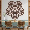 Drevená dekorácia na stenu mandala tichý kvet - FLORIVA 3943 PR0321