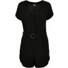 Ladies Short Viscose Belt Jumpsuit - black XL