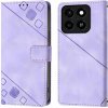 Puzdro Leather Book ZTE Blade A35/A55, vzor reliéf - svetlo-fialové