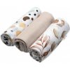 Baby Nellys Mušelínové Lux Eukalyptus 70 x 80 béžová/biela 3 ks