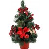 CHOMIK VIANOČNÝ STROMČEK 40 CM ČERVENÝ S POINSETTIOU *2514