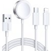 Joyrrom S-IW008 3v1, USB-A/iWatch,,Lightning,,USB-C, 1.2m, biela