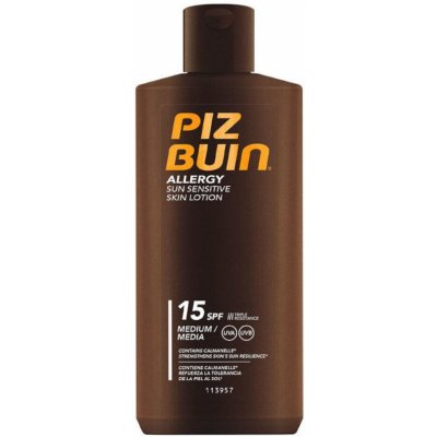 Piz Buin Allergy vodeodolný opaľovací krém pre citlivú pokožku SPF15 200 ml