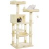 SONGMICS Mačacie škrabadlo Multiple I 143 cm béžové