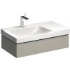 Geberit Xeno 2 - Skrinka pod umývadlo 90 cm, s odkladacou plochou, zásuvka s LED svietidlom, sivobéžová 500.513.00.1
