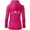Karate EKG - Mikina dámska trendy zipper s kapucňou - XL ( Purpurová )