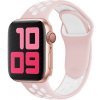 Športový silikónový remienok Move pre Apple Watch Series (42/44/45/46/49 mm) Farva: Svetlá ružová - Biela (L)