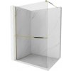MEXEN/S - Kioto+ Sprchová zástena WALK-IN s poličkou a držiakom uterákov 115 x 200, transparent, zlatá 800-115-121-50-00