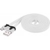 OEM micro USB 2.0, A-B 2 m, plochý PVC kabel, bílý ku2m2fp1