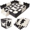 Bestent Penové puzzle - náučný koberec 114x114cm Black White