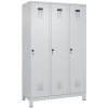 Šatňová skriňa C+P Cabo-Plus na nožičkách, 3 oddelenia, 1200 x 500 x 1950 mm, sivá