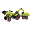 FALK - Šliapací traktor Claas Axos s nakladačom, rýpadlom a vlečkou (FA-1010W)