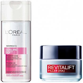 L'Oréal Paris Revitalift Filler Vypĺňajúci denný krém proti starnutiu [HA] 50 ml + Micelárna voda Sublime Soft 200 ml darčeková sada