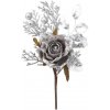Magic Home Vetvička s ružou sivá 26 cm