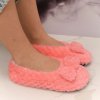 Dámske plyšové lososové ponožky Cozy Bow