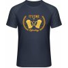 Mymate Predĺžené Tričko MY111 - Pivný motív - It's Time of Refreshing - Navy / Heather Navy - S - Pánske