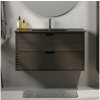 BATH DELUXE | Kúpeľňová skrinka s umývadlom GRIBSKOV 100 cm hnedá/dub/čierna | BT0202+BT0222