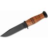 KA-BAR KB-2225 MARK 1 taktický nôž 12,8 cm, čierna, koža, kožené puzdro