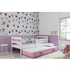 BMS GROUP Dětská postel s přistýlkou ERYK 2 80x190 cm, bílá/růžová (Volba matrace: Pěnová matrace)