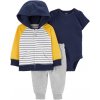 CARTER'S Set 3dielny mikina, tepláky, body kr. rukáv YellowNavy chlapec 9m