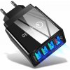 Sieťová nabíjačka Wall Charger 4xUSB QC 3.0 (BK376) - čierna