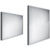 Nimco Zrkadlá - Zrkadlo s LED s osvetlením, 80x70 cm, hliník/čierna ZPC 13003-90