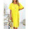 Fashionweek Voľné šaty zo vzdušnej viskózy s príveskom pre moletky IT-UMMA Farba: Žltý, Veľkosť: Universal