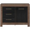 BRW Komoda BALIN KOM1D3S dub monastery/dub čierna drevo 112 cm x 85 cm x 45 cm