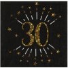 SERVIETKY narodeninové 30. NARODENINY čierne zlaté x10