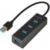 AXAGON HUE-S2B, 4x USB 3.0 CHARGING hub, micro USB nap. konektor, kabel USB-A 30cm