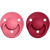 BIBS De Lux Natural Rubber Size 2: 6+ months cumlík Coral / Ruby 2 ks