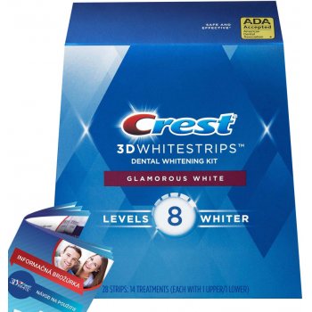 Procter & Gamble bieliace pásiky Crest 3D Glamorous White 28 ks