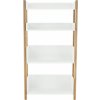 Kondela 4-poličkový regál, prírodný bambus/biela, BALTIKA TYP 3