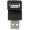 NEDIS adaptér USB 2.0/ zástrčka USB-A - zásuvka USB-A zásuvka/ 480 Mbps/ kulatý/ poniklovaný/ PVC/ černý/ blistr CCGB60930BK