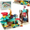 Stavebné kocky guľôčková dráha, guľôčková dráha, bludisko, dinosaury, 121 dielikov, Bibi-hostinec biela