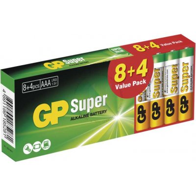 GP Super Batéria alkalická AAA 8+4ks