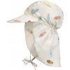 Detský klobúk Lassig Sun Protection Flap Hat surfboards sea salt 50-51 biela 50-51