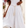 Fashionweek Dámske viskózové culotte šortky s opaskom v boho štýle K2099 Farba: Biela, Veľkosť: Universal