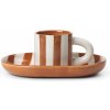 Ferm Living Kameninová šálka s podšálkou Milu Terracotta