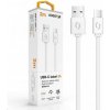 Aligator dátový a nabíjací kábel, konektor USB-C, 2A, 2m, biela