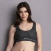 Anita Essential Lace - čipkovaná podprsenka bez kostice s vyberateľnými vypchávkami (5400) antracitová 408 antracit XXL