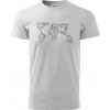 Geometria - svet - Klasické pánske tričko vyššej gramáže - 4XL ( Svetlosivý melír )