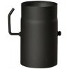 Rúra dymová s klapkou 150 mm/25 cm, hrubostenné 1,5 mm, čierna