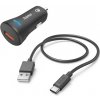 HAMA 201615 set: rýchla USB nabíjačka do vozidla QC 3.0 19,5 W + kábel USB A-C