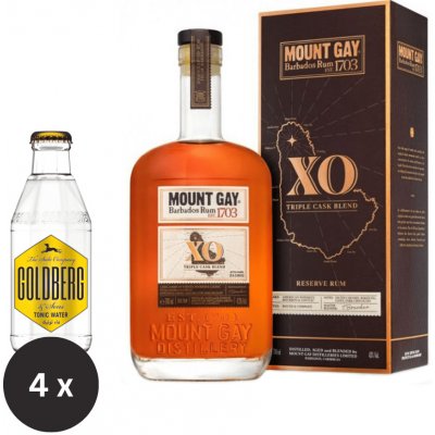 Mount Gay Rum XO 43% 0,7 l a Goldberg Tonic 4 x 0,2 l (set)