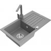MEXEN/S MEXEN/S - Pablo granitový drez 1-miska s odkvapkávačom vrátane batérie Rita, šedý 6510-71-670300-71