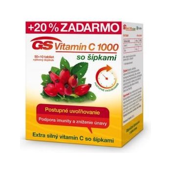 GS Vitamín C 1000 so šípkami 60 kapsúl