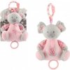 Teddies Medveď koala hrkálka plyšová 19cm záves na post./kocka prírodná hračka stroj ružová