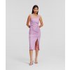 Karl Lagerfeld Gathered Stretch Dress fialová